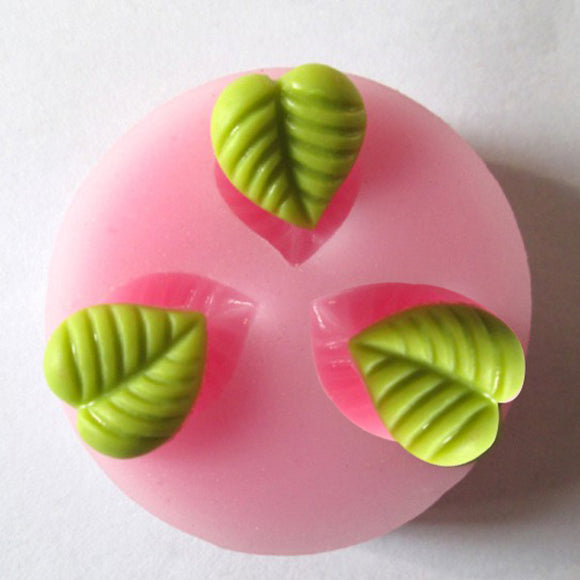 F0121 Silicone Three Leaf leaves Cake Mould Fondant Soap Mould