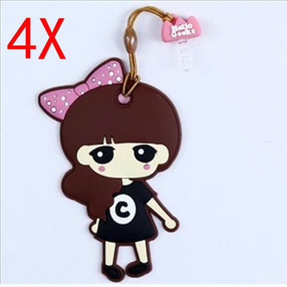 4XLovely Gymnastics Girl Dustproof Plug For Mobile Phone