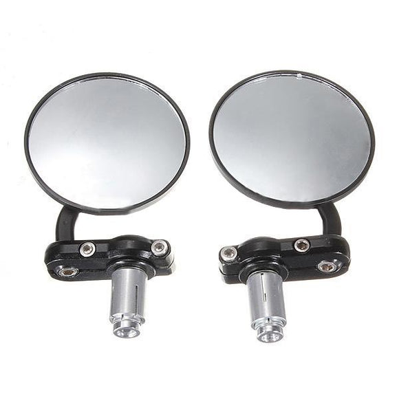 Motorcycle Aluminum 3Inch Round Handlebar End 7/8Inch Side Mirrors