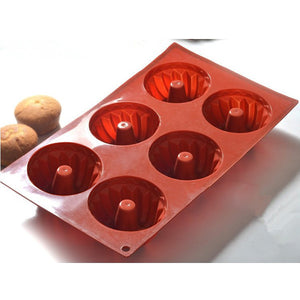 DIY 6 Silicone Kugelhopf Cake Mould Chocolate Buter Candy Mould