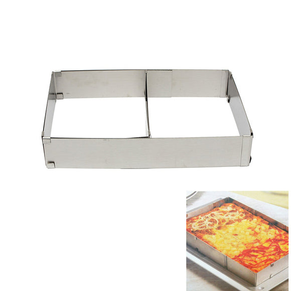 Stainless Steel Rectangle Mousse Ring Retractable Cake Ovenware