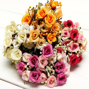 Artificial Roses Silk Flowers Home Room Party Decor