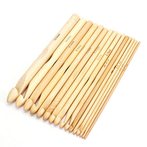 16pcs Bamboo Sweater Scarf Crochet Hooks Knitting Craft Tools