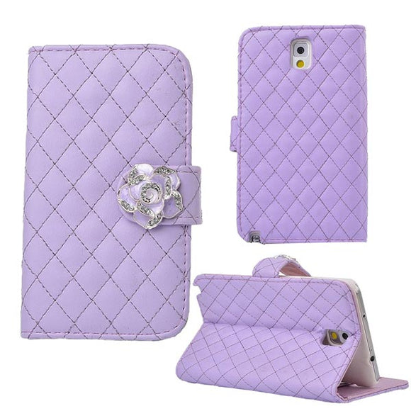 Camellia PU Leather Wallet Case for Samsung Galaxy Note 3 N9000
