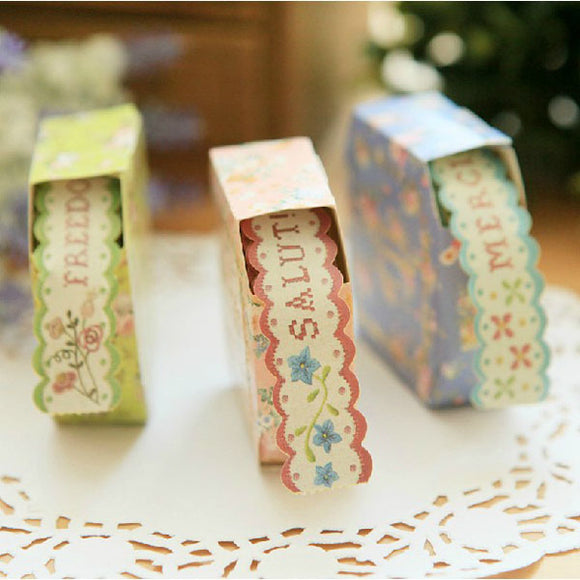 Floral Lace Decorative Paper Tape Sticker Colored Decorating Tape