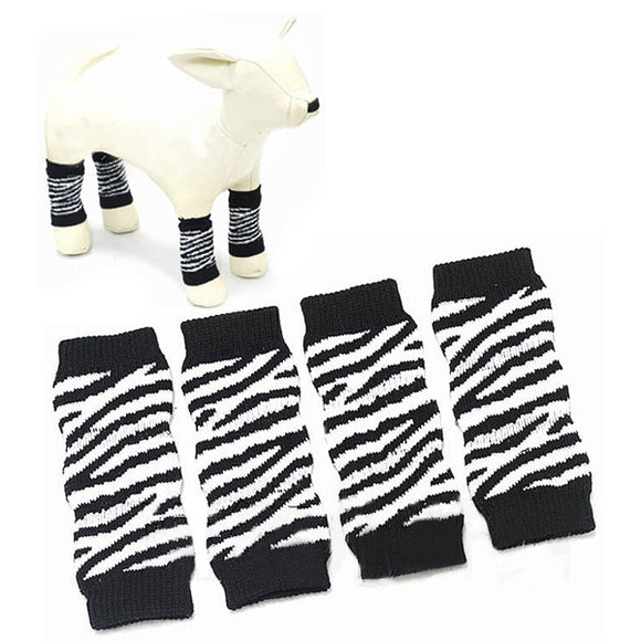 Black And White Stripe Cotton Knitting Pet Ankle Sock Knee Pad