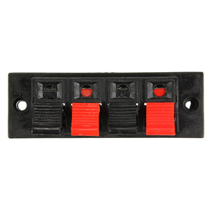 4 - Way AMP Stereo Speaker Terminal Strip Push Release Connector Block