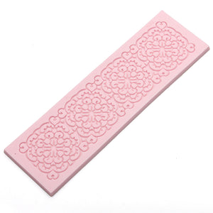 Spuare Flower Lace Silicone Cake Mold Baking Tool Sugarcraft