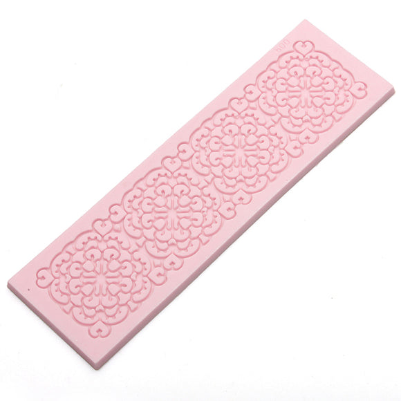 Spuare Flower Lace Silicone Cake Mold Baking Tool Sugarcraft