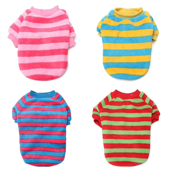 Adorable Colorful Stripes Pet Dog Colorful T-Shirts