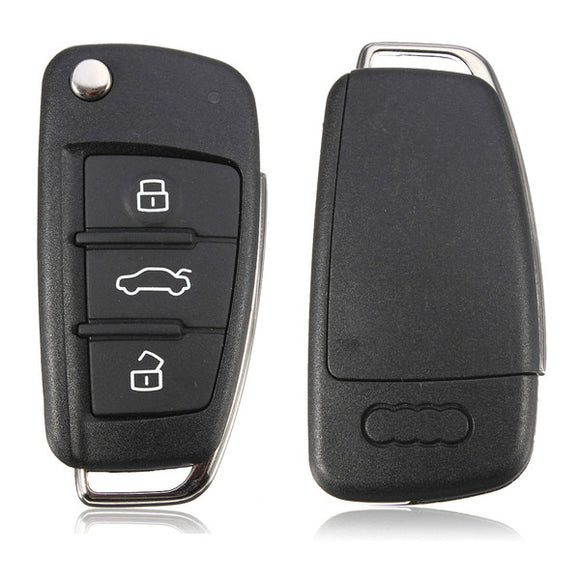 Folding Flip 3 Button Remote Key Shell Case For Audi A2 A3 A4 A6 A6L