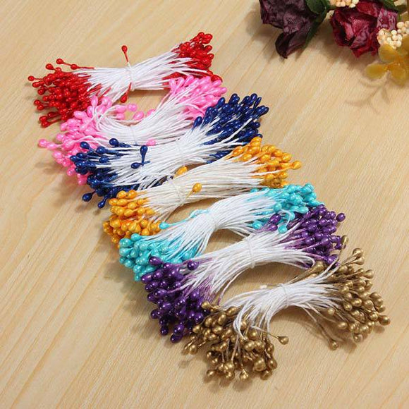 Stamen Pearl Flower Double Heads Core Craft Decoration