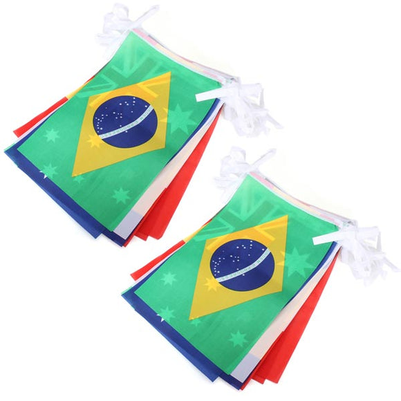 Brazil World Cup Top 32 String Flags Fans Bar Restaurant Decoration