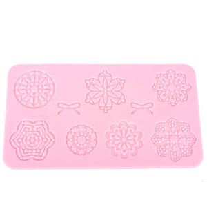 Striped Bow Flower Fondant Cake Silicone Lace Mold Decorating Molds Creative Baking Mold