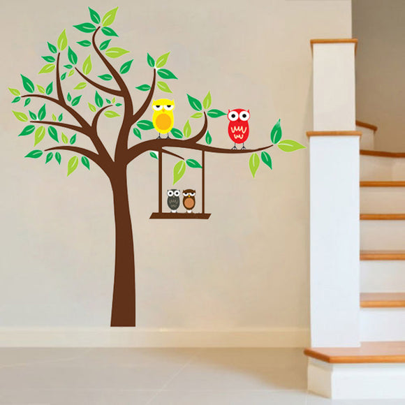 Cartoon Owl Wall Stickers For Kids Rooms Home Decoration