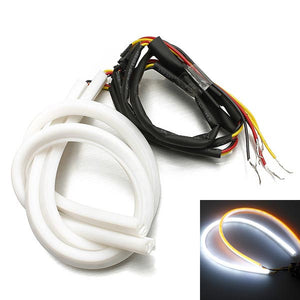 2 x 45cm DC12V LED Strip Lights Switchback White DRL Amber Turn Lights