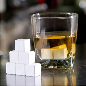 4 Pcs Ceramic Whisky Stones Ice Cube Glacier Whiskey Chilling Rocks