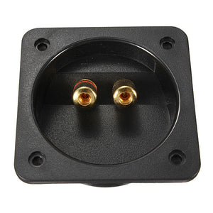 Square Recessed Speaker Junction Box With Gold Binding Posts