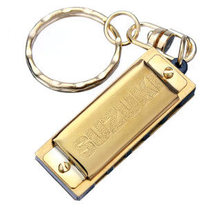 SUZUKI Keychain 5 Hole 10 Tone Gold Harmonica Key of C