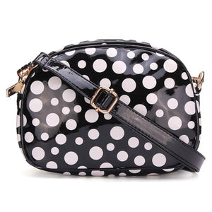 Fashion Women Polka Dots Shoulder Bag Patent Leather Cross Body Bag