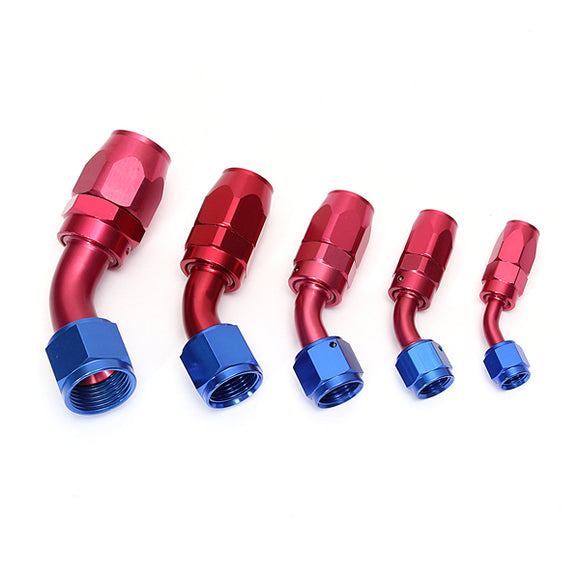 AN4/6/8/10/12 45 Degree Car Swivel Hose End For Braided Nylon Aluminum