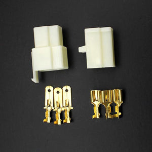 Motorcycle Scooter Male Female 3 Way Connectors 6.3mm Terminal