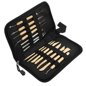 14PCS Wooden Metal Pottery Clay Molding Sculpting Tools