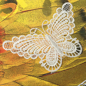 10 Beautiful White Venice Lace Butterfly Applique DIY Craft