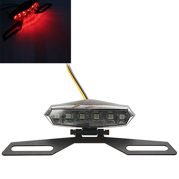 6LED Motorcycle Quad Scooter SMD Number Plate Tail Light Triangle