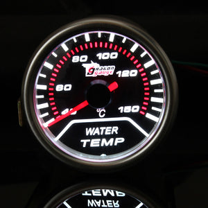 2 52MM Universal Auto Red LED Water Temperature Car Gauge Meter"