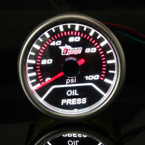 2 52MM Universal Auto Red LED Oil Pressure Car Gauge Meter"