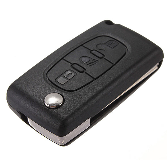 3 Button Flip Remote Key Fob Case Shell For Citroen C2 C3 C4 C5 C6