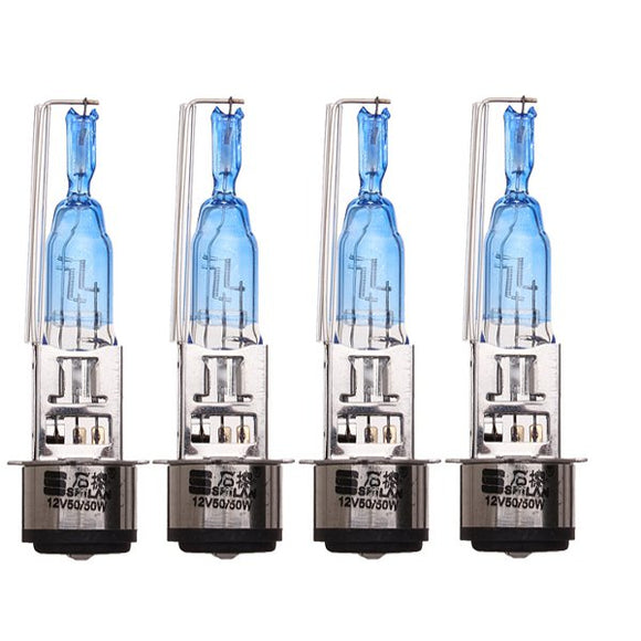 4Pcs Motorcycle Headlight 50W Xenon High/Low Beam Lights Lamp