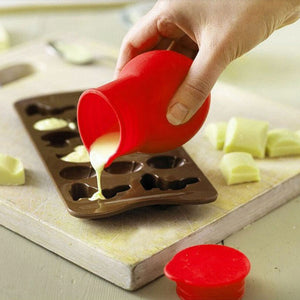 Silicone Chocolate Melting Pot Mould Butter Sauce Milk Baking Pouring Pan Tool