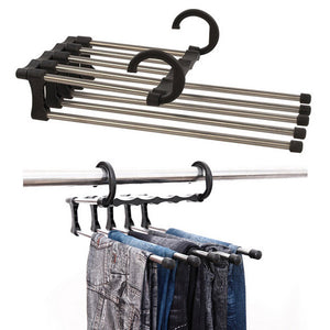 Stainless Steel Multifunction Retractable Trousers Hanger Jeans Holder