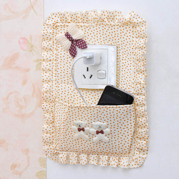 3 Colors Pastoral Style Switch Cover Key Phone Storage Bag