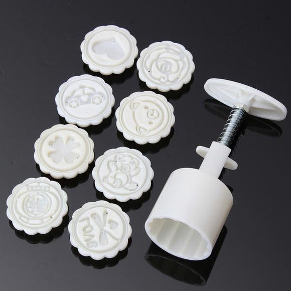 8 Styles Moon Cake Mold Round Flower DIY Tool Decorate Pastry Multifunction Baking Tools