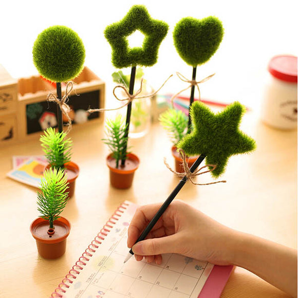 Lovely Green Plants Potted Shape Ballpoint Ball Pen