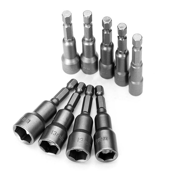 9pcs 6-14mm CR-V Hex Magnetic Power Socket Nut Setters