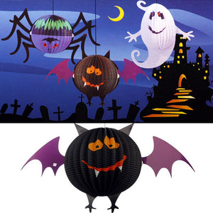 Funny LED Halloween Bat Lanterns Paper Lamp Home Garden Decorations