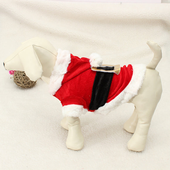 Pet Puppy Dog Christmas Santa Claus Clothes Hoodie Outfit Outwear Coat