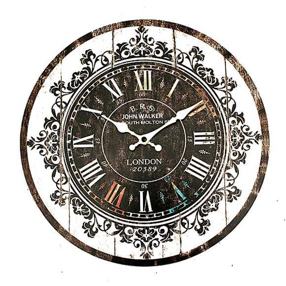 Wall Clock Tracery Vintage Rustic Shabby Art Clock Chic Home Office Cafe Decoration