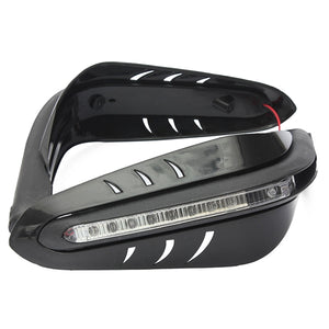 12V Motorcycle Protective DRL LED Indicator Light Brush Hand Guards Black