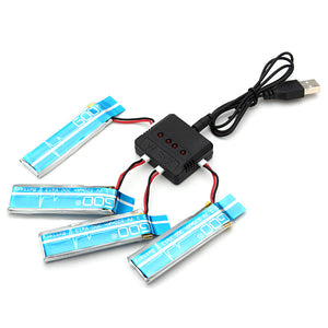 4 x WLtoys V977 V930 3.7V XK K110 520MAH Upgrade Lipo Battery With Charger