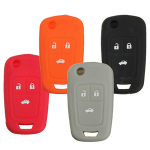 3 Button Silicone Key Case Holder Fob Protector Cover For Chevrolet