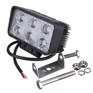 18W Car 6LED Work Light Flood Light Fog Lamp Beam Off White Road Drive