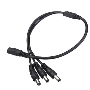 12V 1 Female to 3 Male DC Power Splitter Adapter Cable Cord 5.5x2.1mm