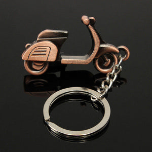 Bronze 3D Motorcycle Scooter Keychain Classic Keyring Pendant