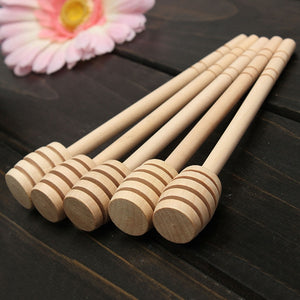 Long Handle Wooden Honey Dipper Stirring Stick Mixing Spoon Kitchen Stirrer