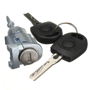 2 Keys Complete Door Lock Set Front Left NSF Passenger Side For VW